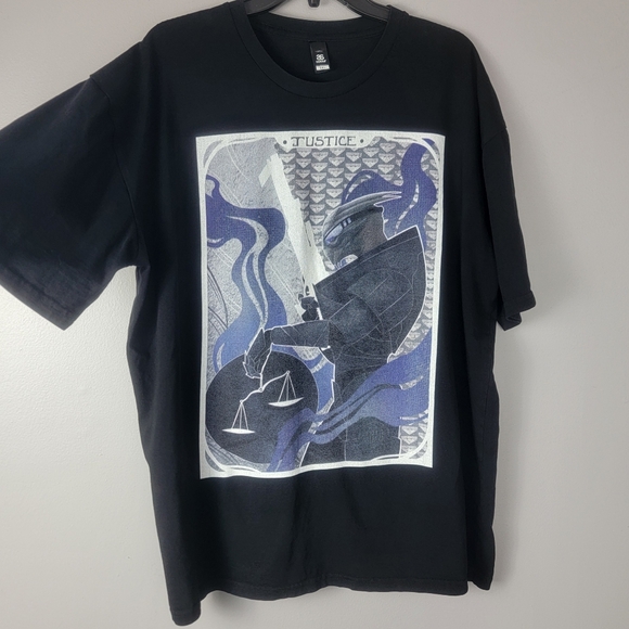 AS Colour Black Blue White Collectible T-shirt Garrus Vakarian Justice Tarot Ess - Picture 1 of 7